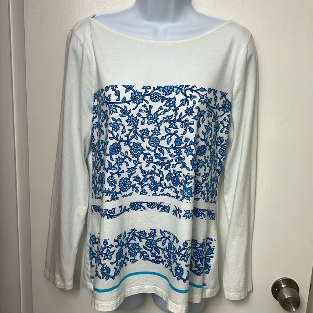 Old Navy Blue Floral Print Blouse